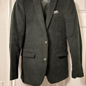 Bar III Dark Green Corduroy Men's Suit